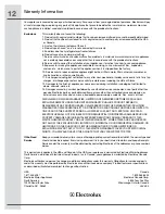 Preview for 12 page of Electrolux E30WV60PPS Installation, Use & Care Manual