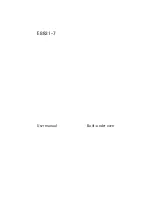 Preview for 1 page of Electrolux E8831-7 User Manual