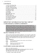 Preview for 2 page of Electrolux EDH804U5WB User Manual