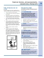 Предварительный просмотр 19 страницы Electrolux EI15IM55GS - 15 Inch Ice Maker (Spanish) Guía De Uso Y Cuidado