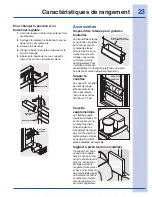 Предварительный просмотр 23 страницы Electrolux EI23CS55GS - 22.5 cu. ft. Refrigerator (French) Manual D'Utilisation
