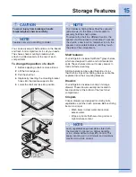 Preview for 15 page of Electrolux EI23SS55 Use And Care Manual