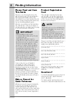 Preview for 2 page of Electrolux EI24RD10QS Use And Care Manual