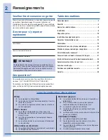 Preview for 2 page of Electrolux EI27BS26J S (French) Manual D’Utilisation Et D’Entretien