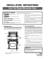 Предварительный просмотр 1 страницы Electrolux EI30BM55HS - Microwave Installation Instructions Manual