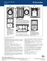 Предварительный просмотр 2 страницы Electrolux EIFLW55HIW - 27" Front-Load Washer Specifications