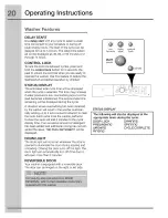 Предварительный просмотр 20 страницы Electrolux EIFLW55IKG - 4.7 cu. Ft. Washer Use And Care Manual