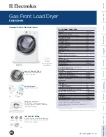 Preview for 1 page of Electrolux EIGD55HIW - 27" Gas Dryer Product Specifications