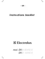 Preview for 1 page of Electrolux EKM 90460 X:
EKM 10460 X Instruction Booklet