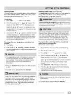 Preview for 13 page of Electrolux Electric  Range Use & Care Manual