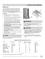 Preview for 15 page of Electrolux Electric  Range Use & Care Manual