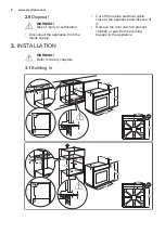 Preview for 8 page of Electrolux EOC6P50X User Manual