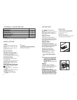 Preview for 21 page of Electrolux ERN3120 Installation And Instruction Manual