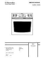 Electrolux EURO OVEN Service Manual preview