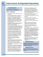 Preview for 44 page of Electrolux EW24ID80QS Use And Care Manual