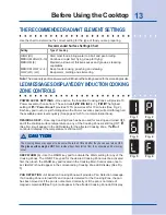 Preview for 13 page of Electrolux EW36CC55GW - 36in Electric Cooktop Use & Care Manual