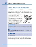 Preview for 16 page of Electrolux EW36CC55GW - 36in Electric Cooktop Use & Care Manual