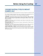 Preview for 17 page of Electrolux EW36CC55GW - 36in Electric Cooktop Use & Care Manual