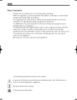 Preview for 2 page of Electrolux FAVORIT 40760 User Manual