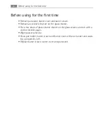 Предварительный просмотр 6 страницы Electrolux FM4360G-AN User Manual
