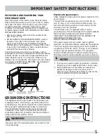 Предварительный просмотр 5 страницы Electrolux FRIGIDAIRE FPBM3077RF Use & Care Manual