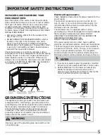 Preview for 5 page of Electrolux FRIGIDAIRE UMV1422US Use & Care Manual