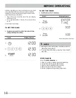 Preview for 10 page of Electrolux FRIGIDAIRE UMV1422US Use & Care Manual