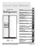 Preview for 1 page of Electrolux FRS26W2AW4 Use & Care Manual