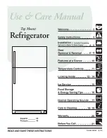 Preview for 1 page of Electrolux FRT21S6AW1 Use & Care Manual