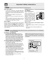 Preview for 3 page of Electrolux FRT21S6AW1 Use & Care Manual