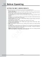 Preview for 12 page of Electrolux Icon E30MH65GSS User And Care Manual