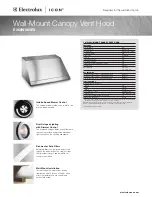 Electrolux Icon E368WV60ES Specification Sheet preview