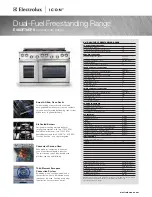 Предварительный просмотр 1 страницы Electrolux ICON Professional E48DF76EPS Specification Sheet