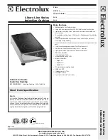 Preview for 1 page of Electrolux Libero Line 601610 Specification Sheet