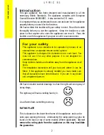 Preview for 2 page of Electrolux LYRIC 51 User Manual