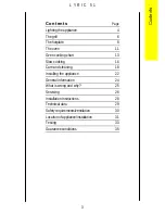 Preview for 3 page of Electrolux LYRIC 51 User Manual