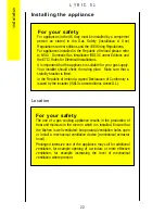 Preview for 22 page of Electrolux LYRIC 51 User Manual