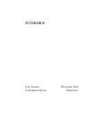 Electrolux MCD3880EM User Manual preview