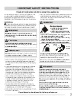 Preview for 3 page of Electrolux MFF3015 Use & Care Manual