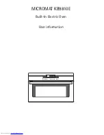 Electrolux MICROMAT KB9810E User Information preview