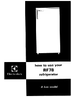 Electrolux RF78 User Manual preview