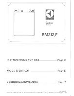 Electrolux RM2012 Instructions For Use Manual preview