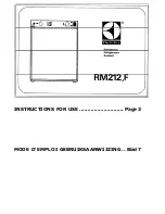 Preview for 1 page of Electrolux RM212,F Instructions For Use