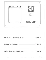 Electrolux RM212F Instructions For Use Manual preview