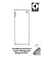 Preview for 1 page of Electrolux RP1013 Installation And Use Manual