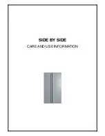 Preview for 1 page of Electrolux Side-By-Side Refrigerator Care And Use Information