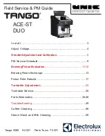 Preview for 1 page of Electrolux TANGO 3 XL Field Service & Pm Manual