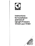 Electrolux TF431 Instructions For Installation And Use Manual preview