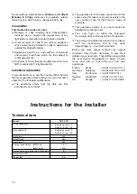 Preview for 10 page of Electrolux TRICITY BENDIX TB 25 TR Operating & Installation Instructions Manual