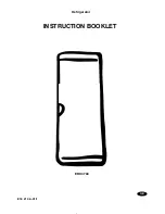 Preview for 1 page of Electrolux U24226 ERC3709 Instruction Booklet